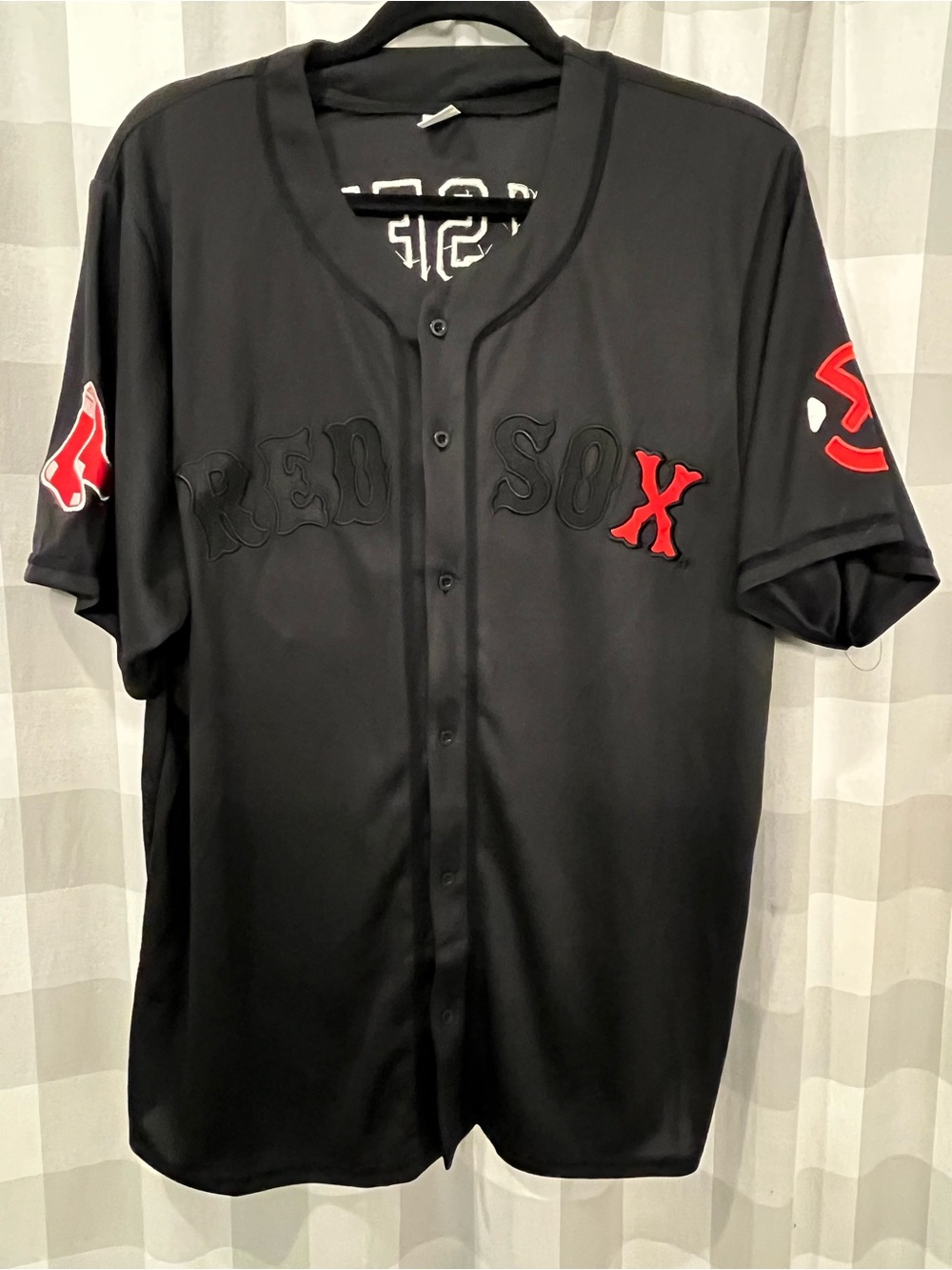 Black Jersey with Red Boston 'SOX' Accents